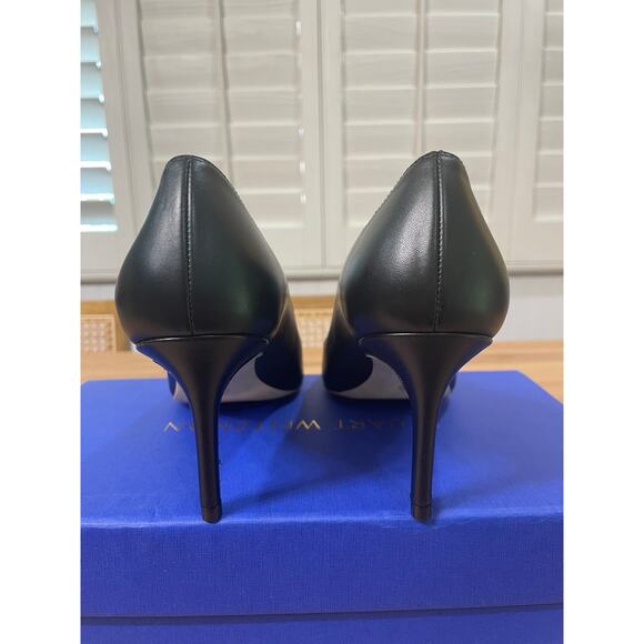 Stuart Weitzman Power 75 Pumps Black Leather Upper Size 7.5 NIB Dressy Elegant - Picture 8 of 12